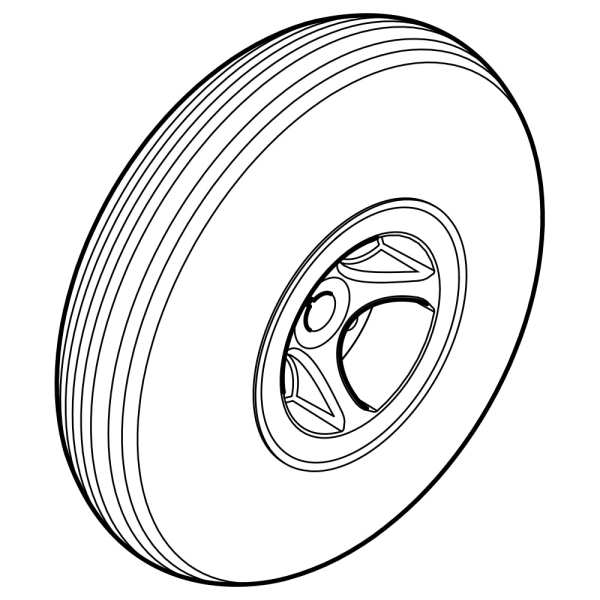 Invacare Hinterrad links PU pannensicher 4.00-5