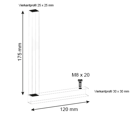 Abmessung L-Adapter