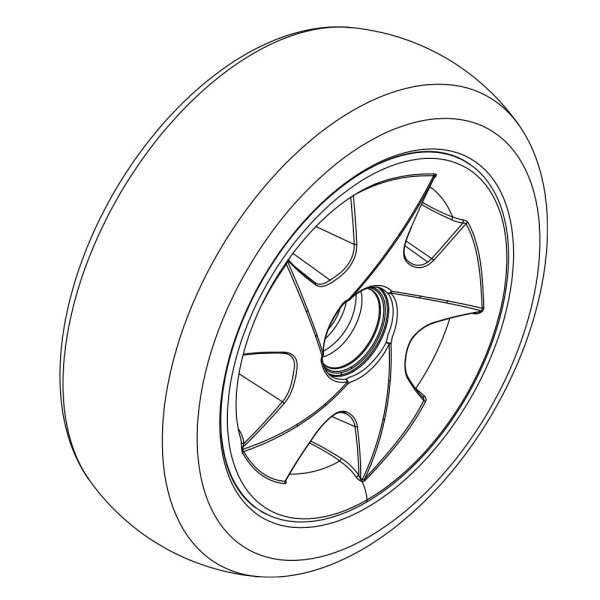 Invacare Leo Vorderrad, pannensicher 10 Zoll, mit Felge