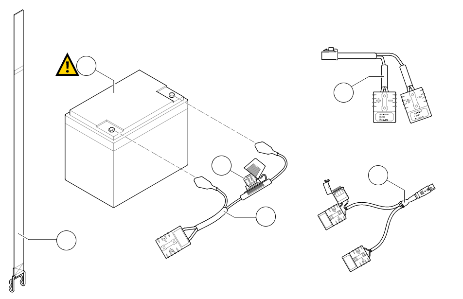 Batterien und Kabel